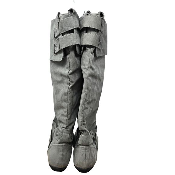 Rampage Batari Fabric Upper Faux Leather Studded Gray Boots 6 - Picture 4 of 8